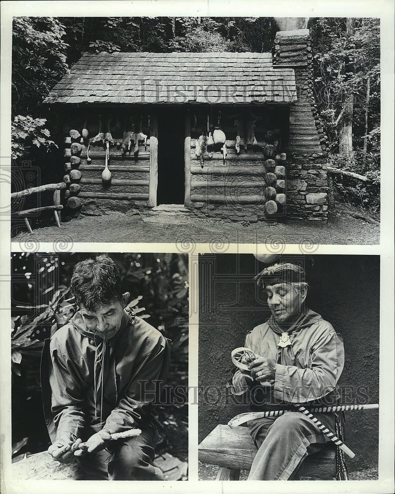 1972 Press Photo scenes from Oconaluftee Indian village in Cherokee, N.C. - Historic Images