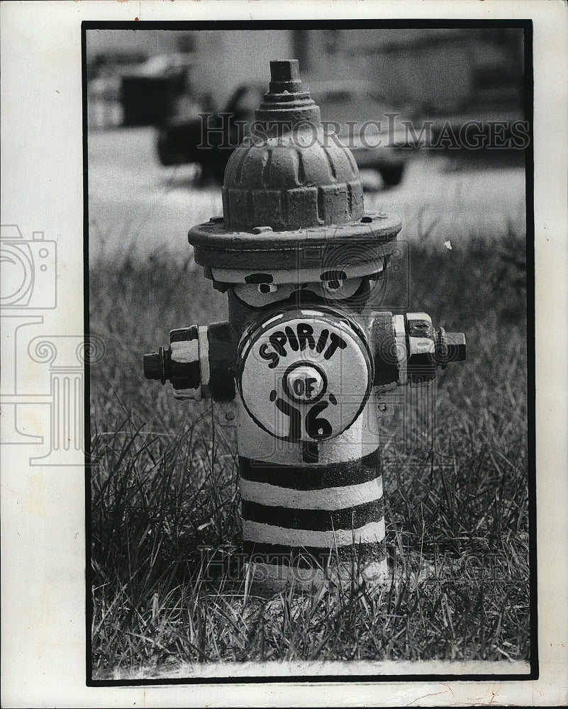 1976 Press Photo Fire Hydrants Get In The Spirit of &#39;76 - Historic Images