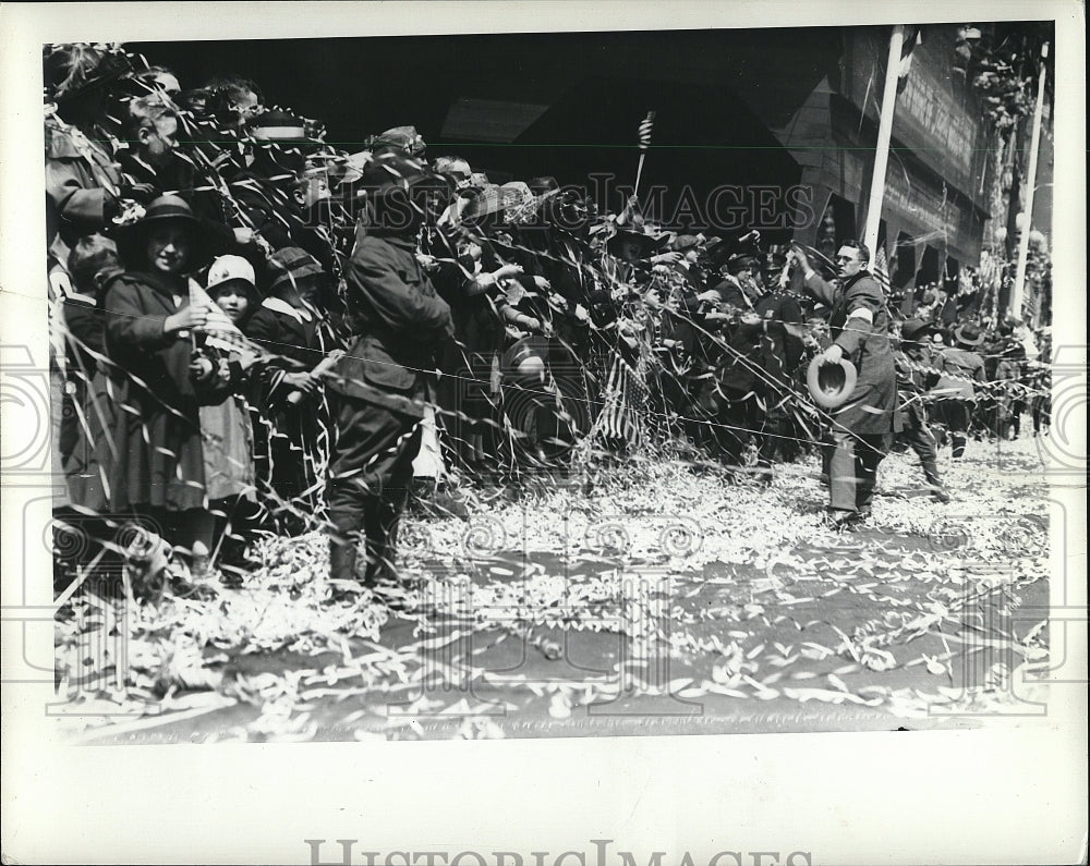 1935 Press Photo US Army troops parade at homecoming - Historic Images