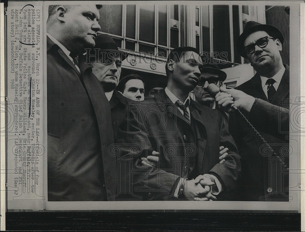 1968 Press Photo Winston Moseley, Accused Criminal in Police Custody - Historic Images