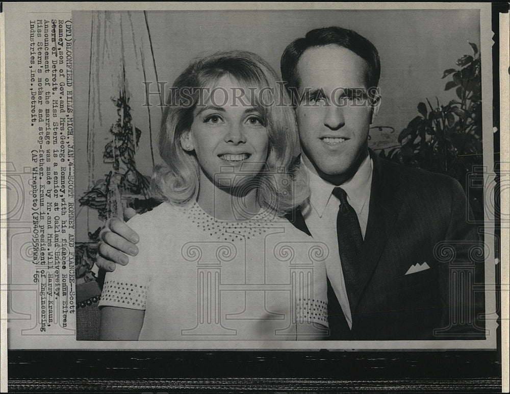 1966 Press Photo Scott Romney, Son of Gov,. and Mrs. George Romney, Ronna Stern - Historic Images