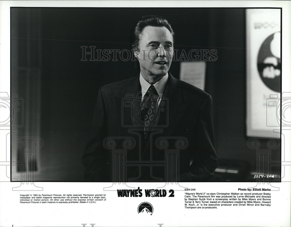 1993 Press Photo Actor Christopher Walken In &quot;Wayne&#39;s World 2&quot; - Historic Images