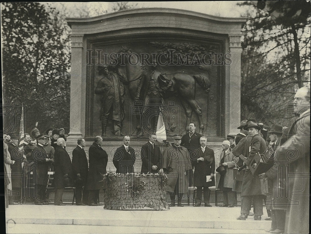 Press Photo French Gen. Joffree at unveiling of Aristocrat Lafayette Monument. - Historic Images