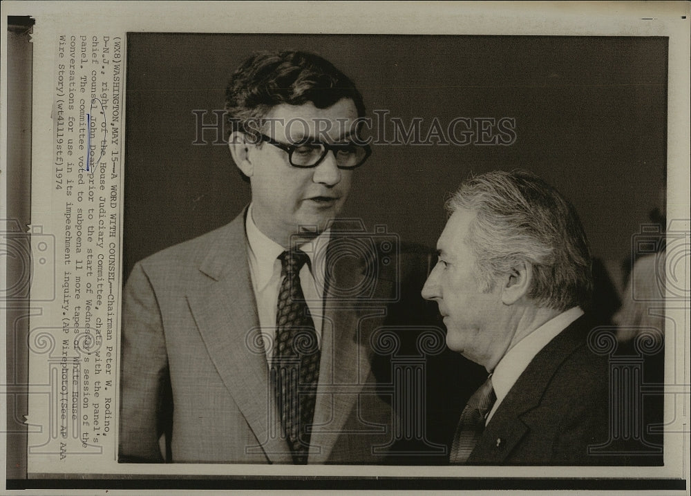 1974 Press Photo Chairman Peter W. Rodino John Doar - Historic Images