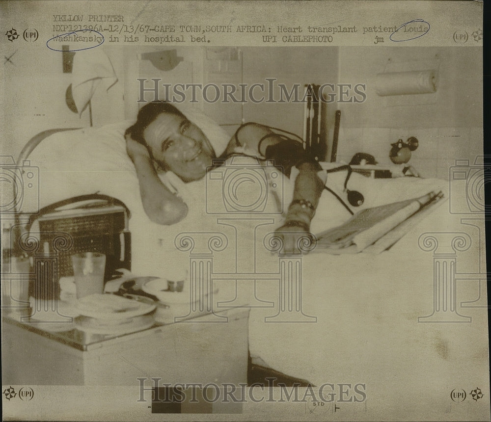 1967 Press Photo First Heart Transplant Patient Louis Washkansky in Recovery - Historic Images