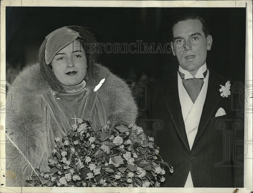 1936 Press Photo wedding of Mr. and Mrs. Andrew Pierce III in New York - Historic Images