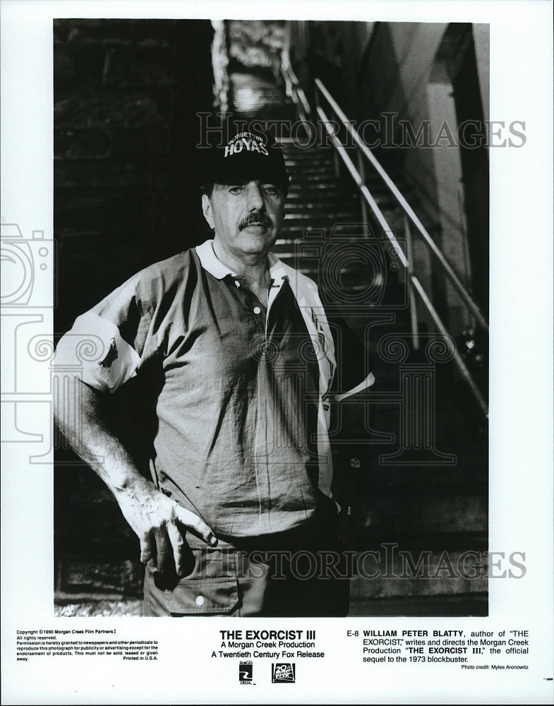 1990 Press Photo The Exorcist III Film Director William Peter Blatty On Set - Historic Images