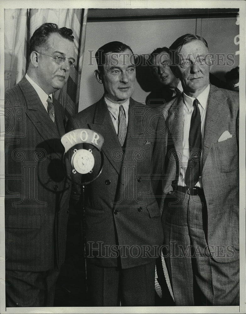 1931 Press Photo NY Mayor James Walker, Dr. William Schroeder, P.C. Mulrooney - Historic Images