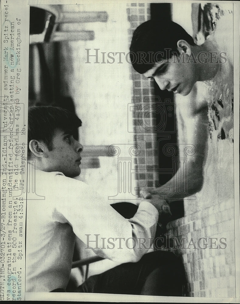 1969 Press Photo swimmer Mark Spitz sets new U.S. record in 500 Freestyle - Historic Images