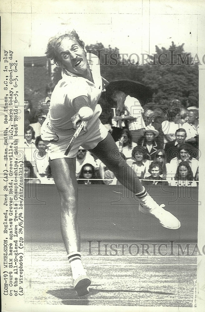 1974 Press Photo Stan Smith competing in All-England Lawn Tennis Championship - Historic Images