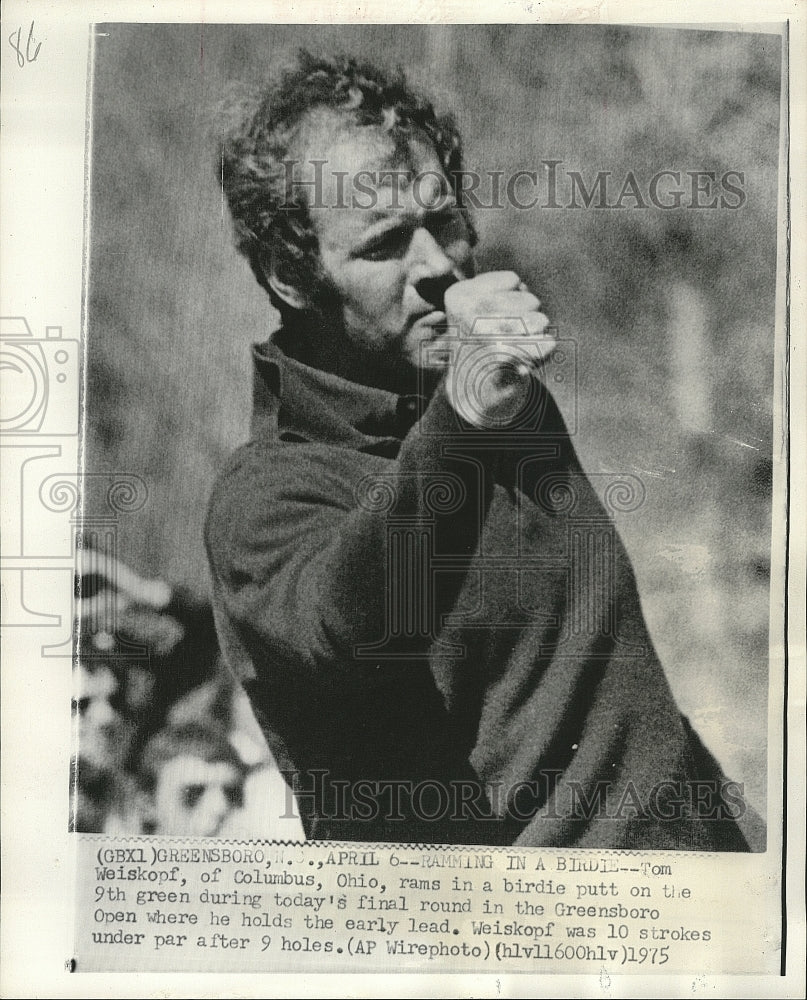 1975 Press Photo Tom Weiskopf on 9th green in Greensboro Open - Historic Images