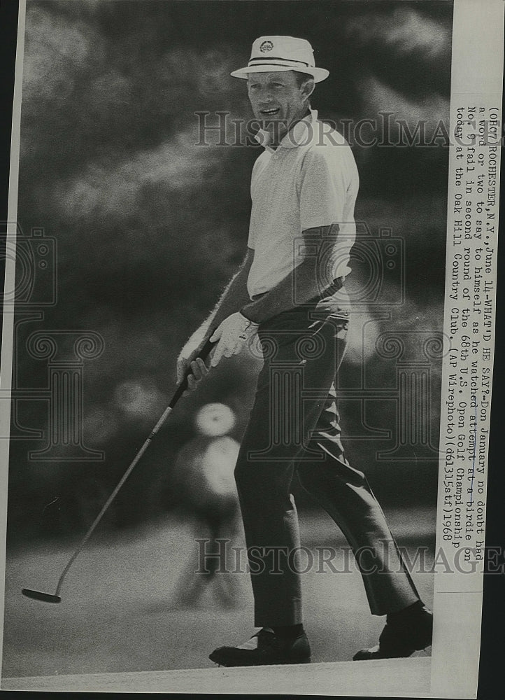 1968 Press Photo Don January in 2n round of 68th U.S. Open Golf Championship - Historic Images