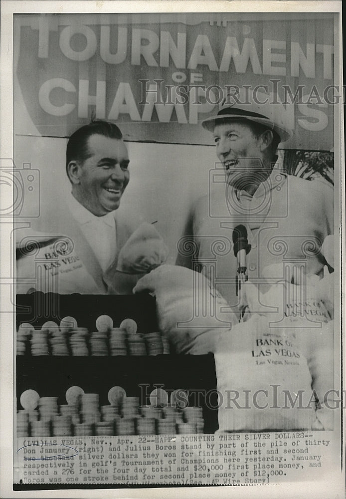 1968 Press Photo Don January &amp; Julius Boros finish tops Tournament of Champions - Historic Images