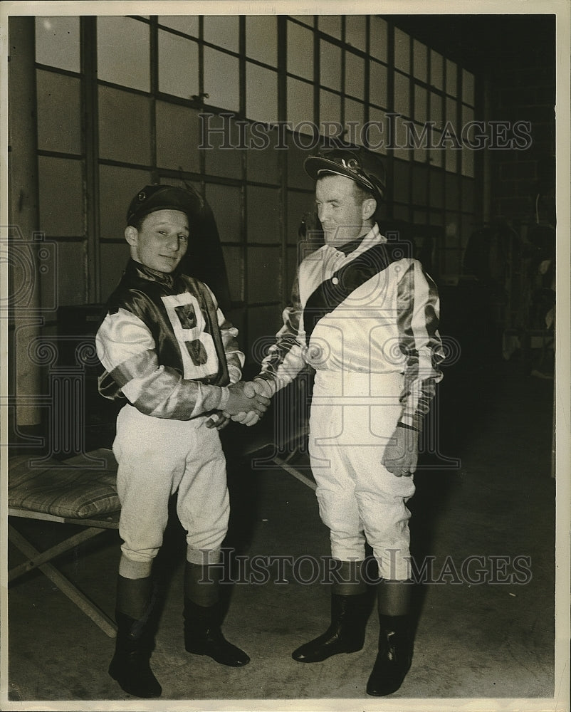 Press Photo Jockeys John Vitelli Harold KEene - Historic Images