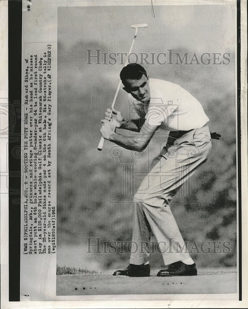 1965 Press Photo Golfer Richard H. Sikes at Philadelphia Open - Historic Images