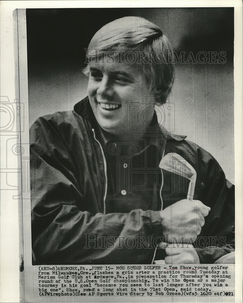 1971 Press Photo Golfer Tom Shaw at Merion Golf Club - Historic Images