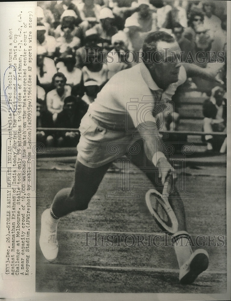 1966 Press Photo Tennis star Fred Stolle at Davis Cup match - Historic Images