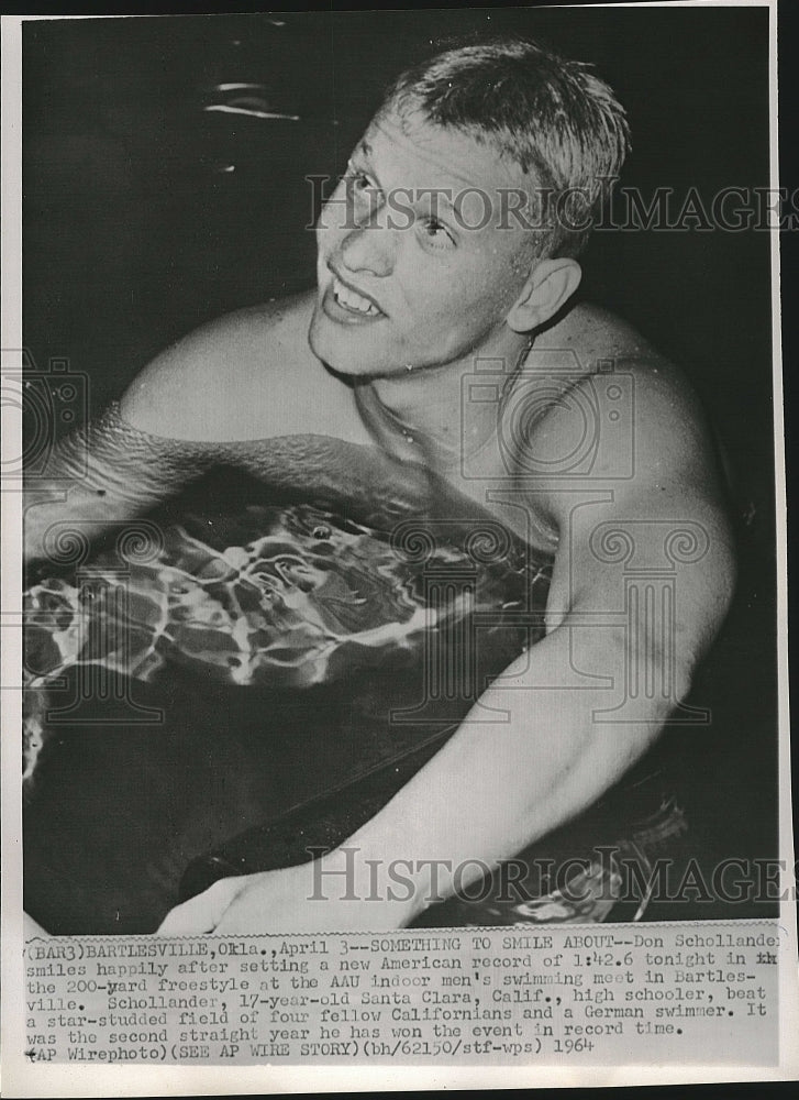 1964 Press Photo US swim champ Don Schollander - Historic Images