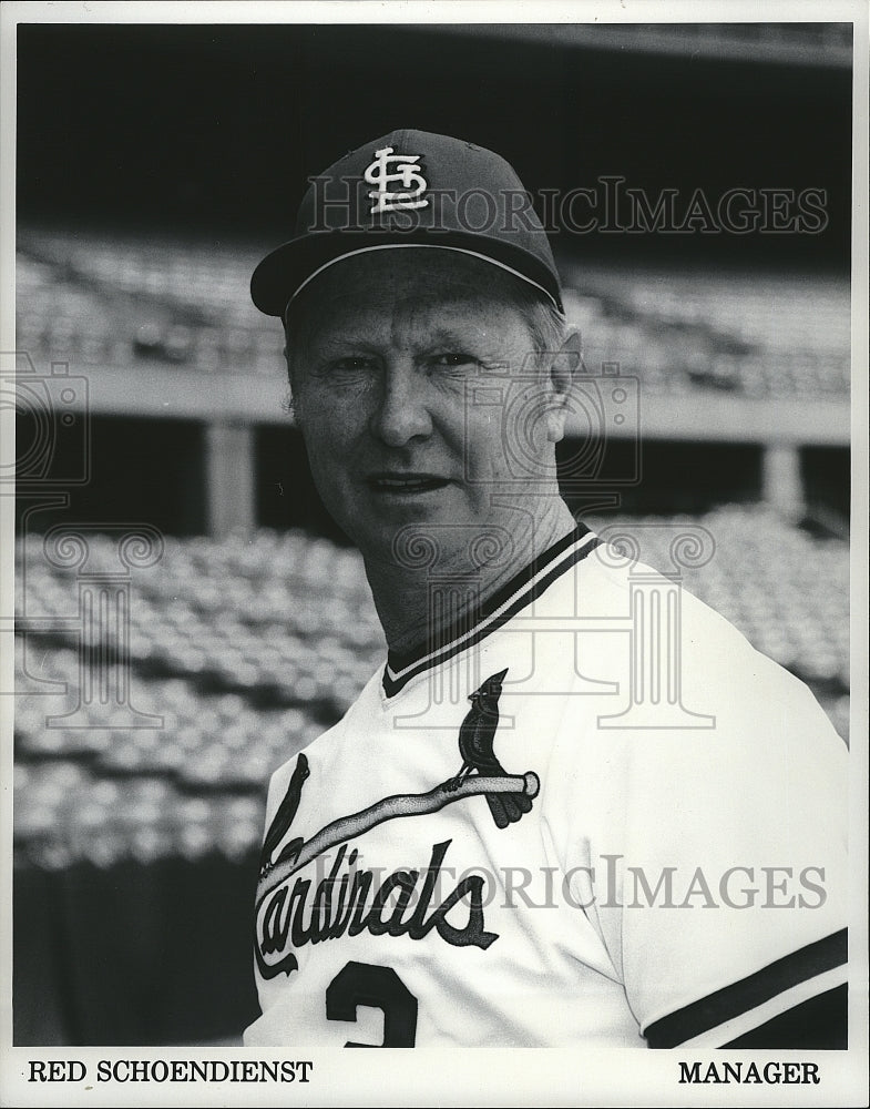 1976 Press Photo St Louis Cardinals mgr Red Schoendienst - Historic Images