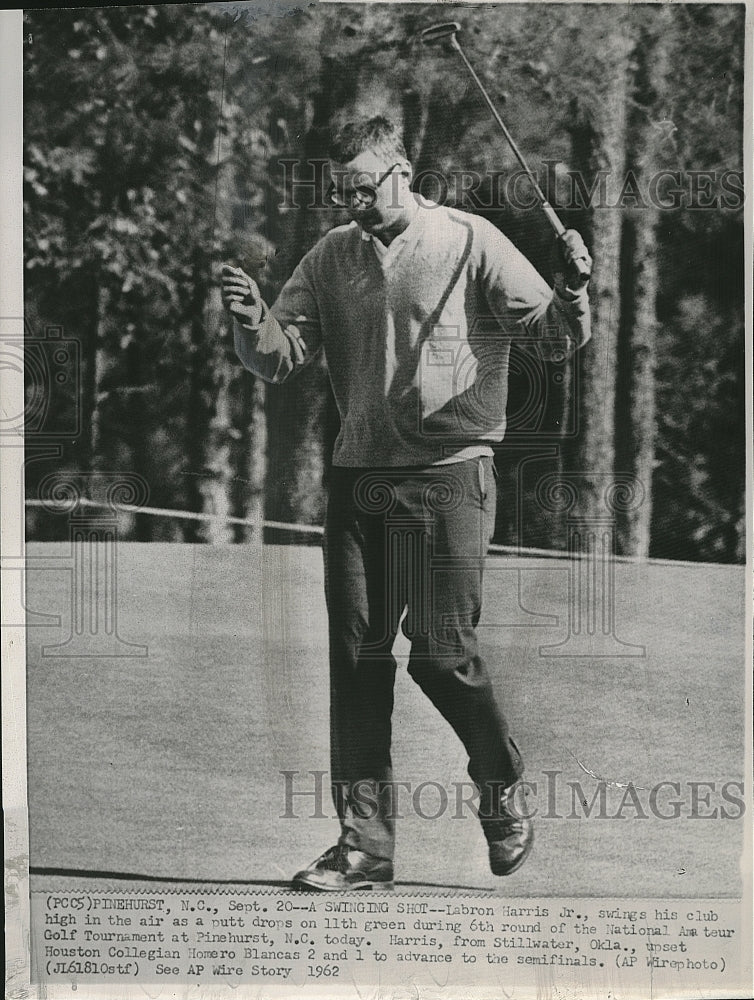 1962 Press Photo Labron Harris Jr. Golf Tournament Pinehurts NJ - Historic Images