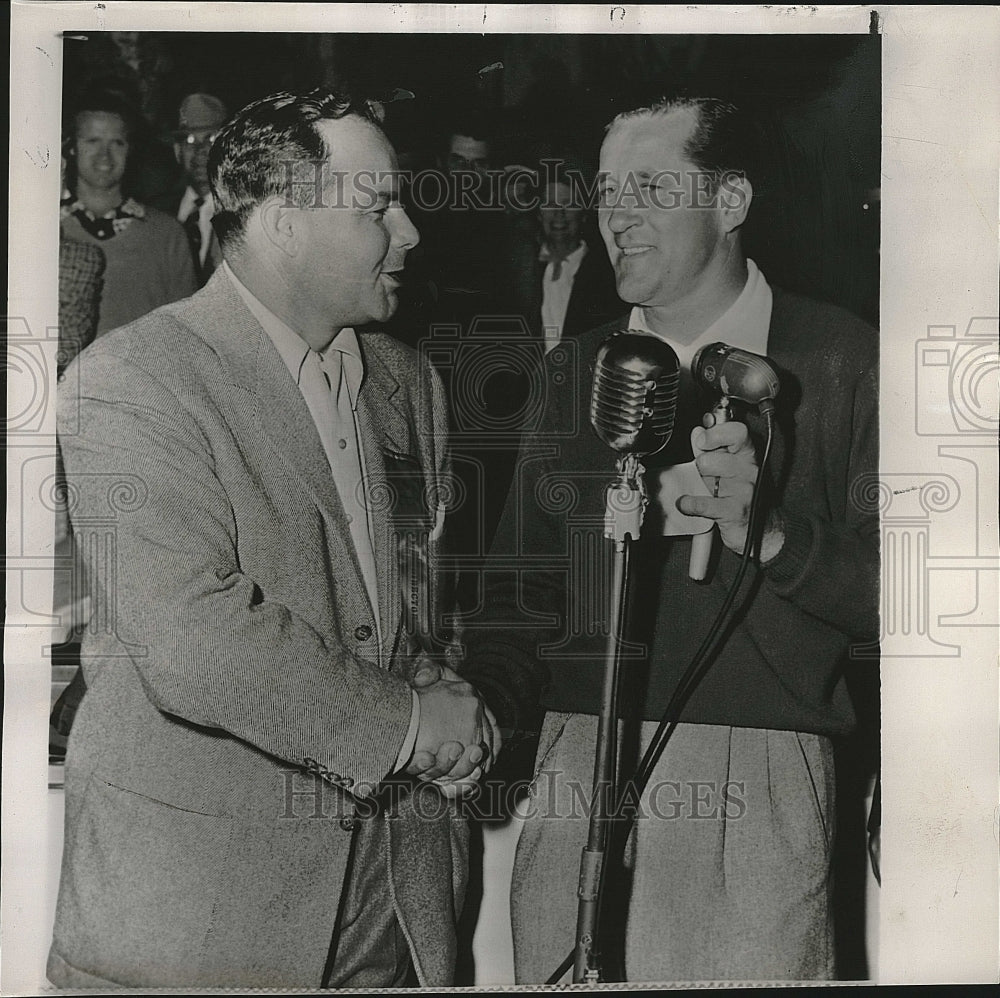 1953 Press Photo Golfer Tommy Bolt, Mayor John Butler - Historic Images