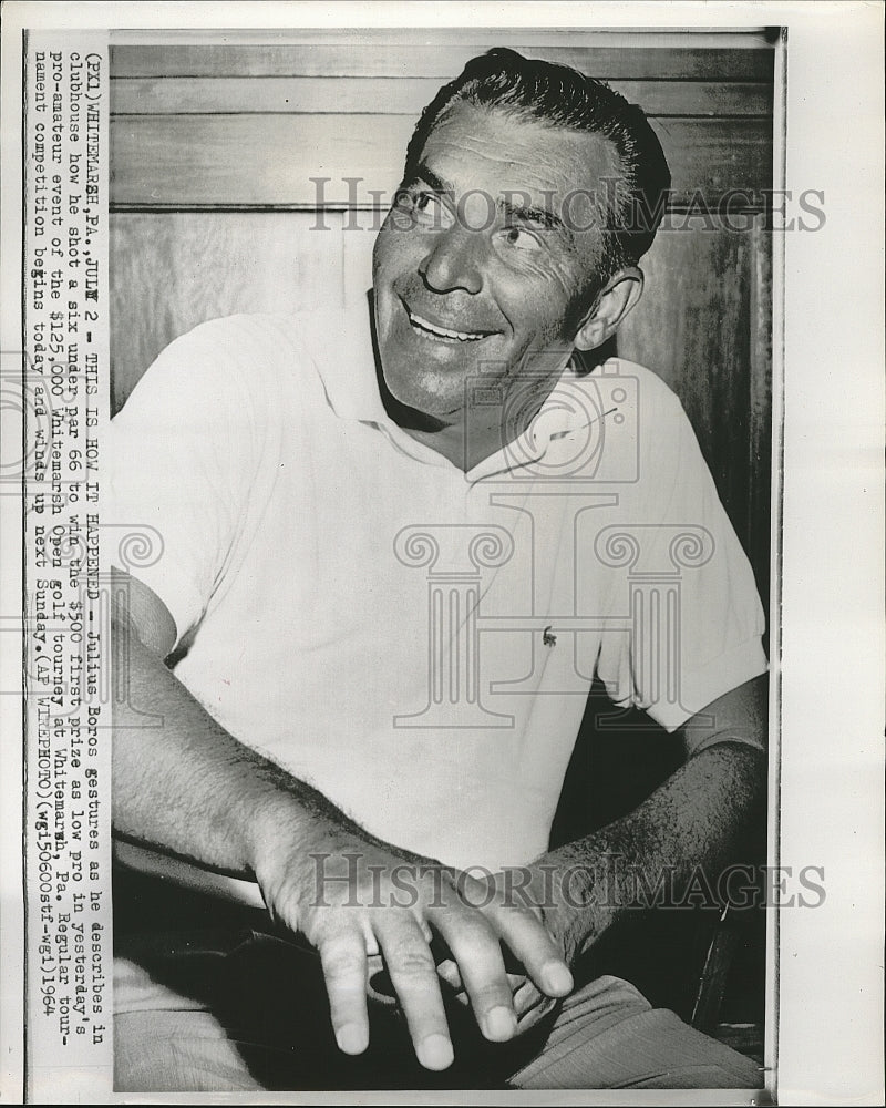 1964 Press Photo Julius Boros at Whitemarsh Open Golf Tourney - Historic Images