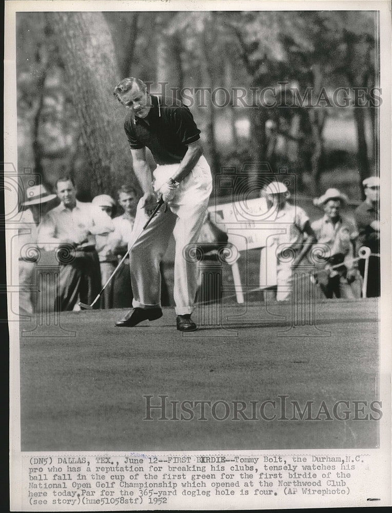 1952 Press Photo Tommy Bolt at National Open Golf Championship at Northwood Club - Historic Images