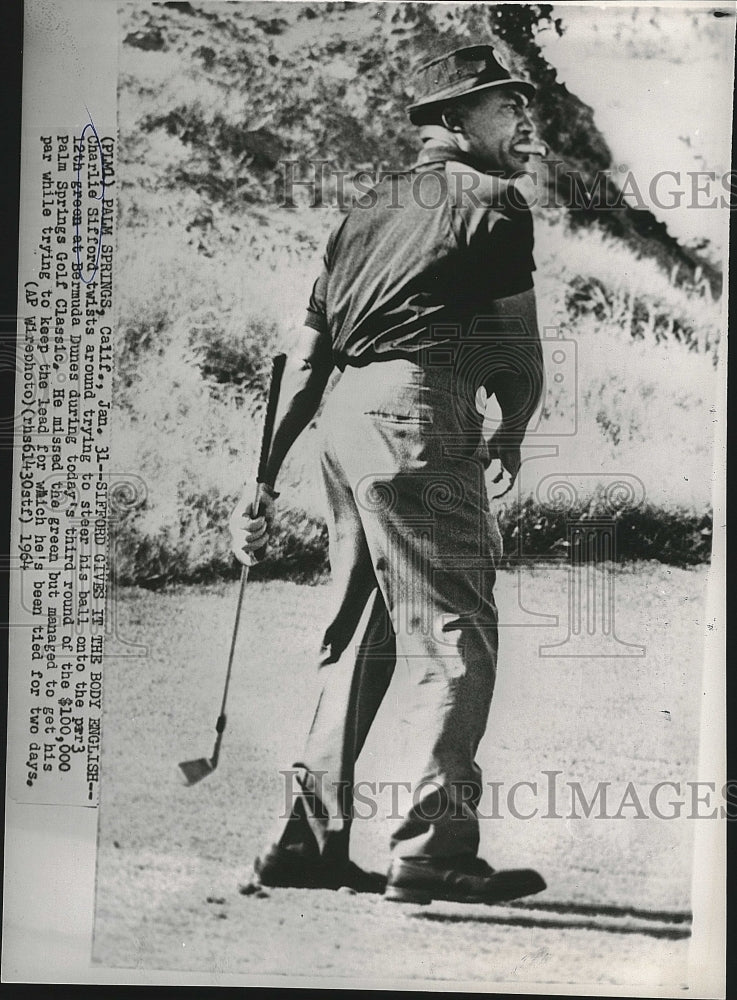 1964 Press Photo Charlie Sifford, Golfer at Palm Springs Golf Classic - Historic Images