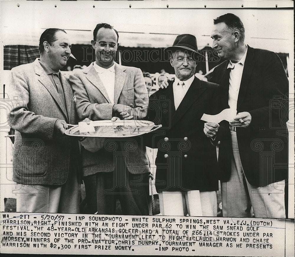 1957 Press Photo E.J. (Dutch) Harrison finished to win the Sam Snead Golf - Historic Images