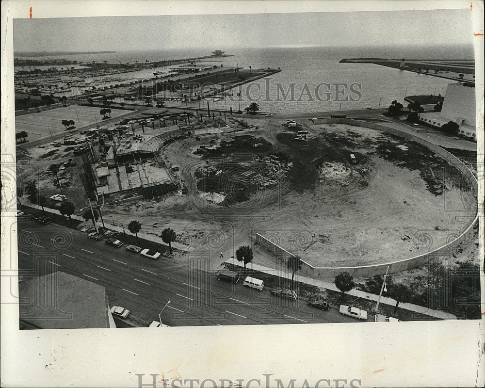 1976 Press Photo Construction AL Lang field from roof of Hilton - Historic Images