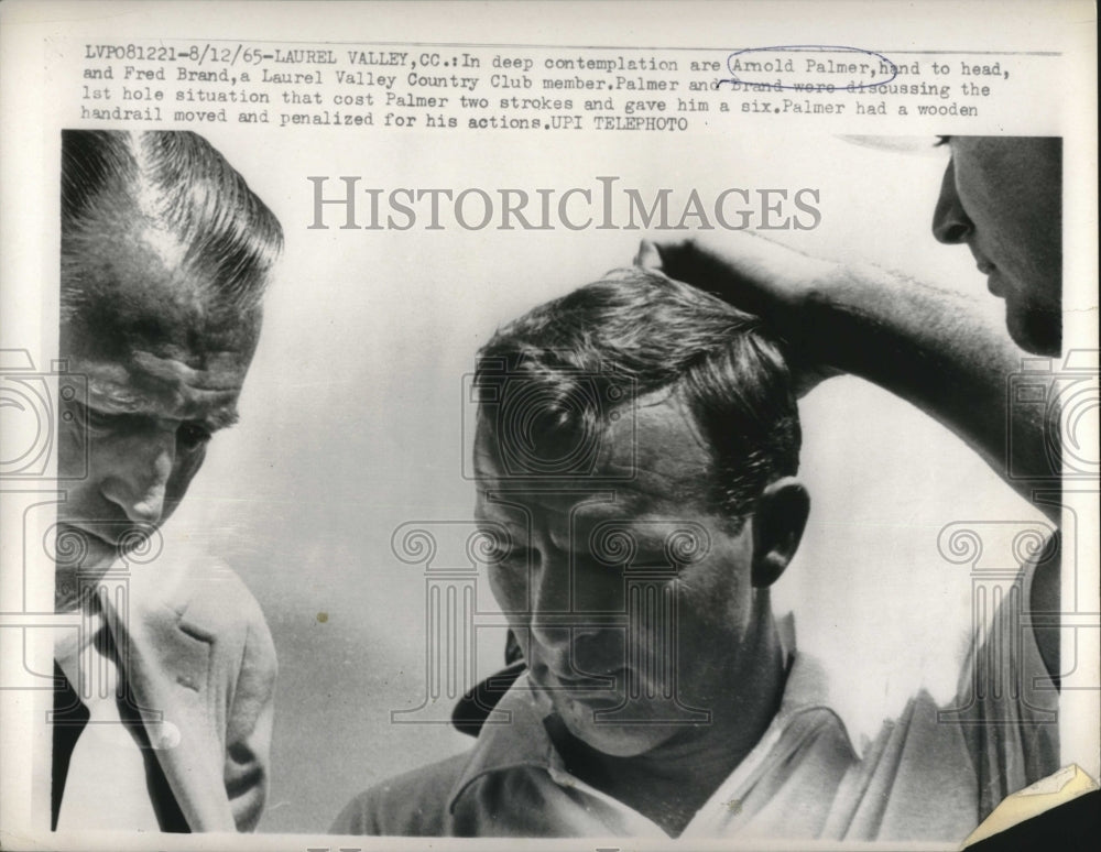 1965 Press Photo Arnold Palmer and Fred Brand at Laurel Valley Country Club - Historic Images