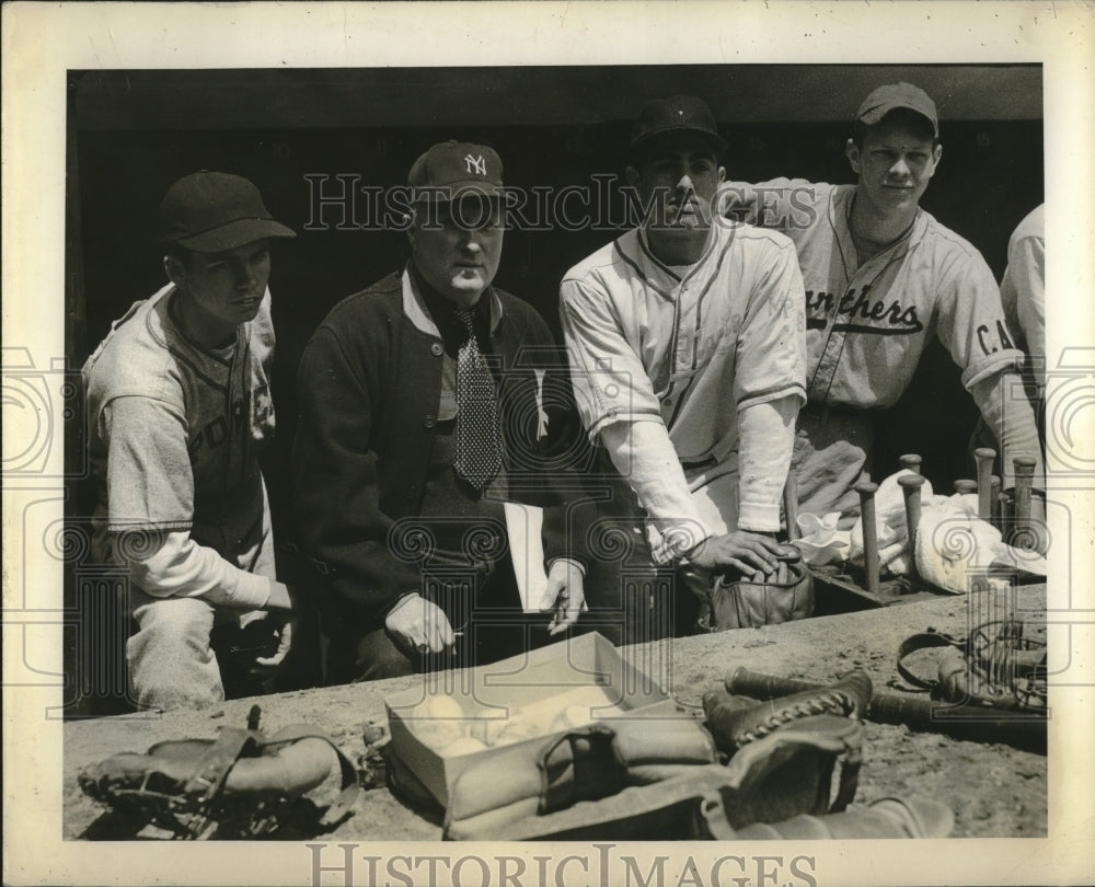 Press Photo  Pete Muller,Charles Brant,Emil Tellinger,& Yankee scout Krichell - Historic Images