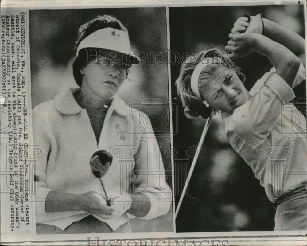 1966 Press Photo Mrs. Marlene Stewart, Mrs. JoAnne Gunderson Carner, Golfers - Historic Images