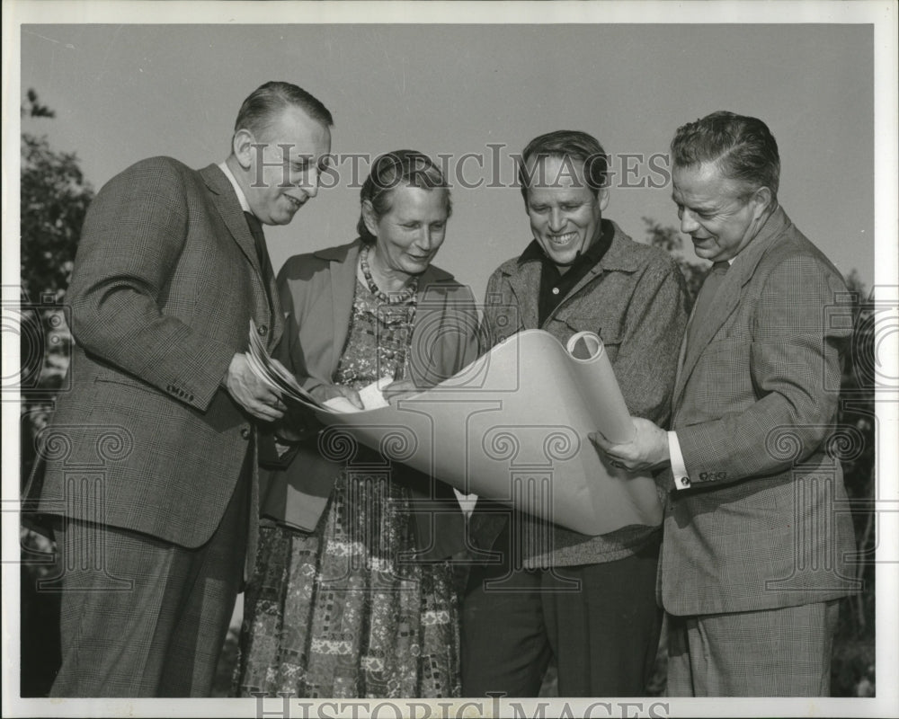 1962 Press Photo Emil Hanslin, Knud Meister, Margaret Self, George Coleman - Historic Images