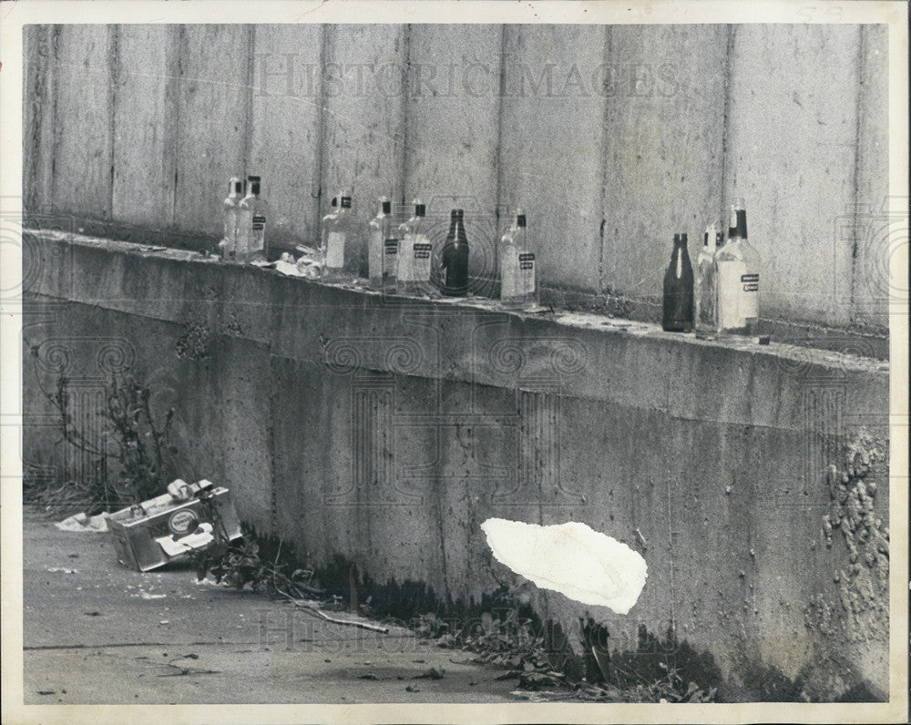 1971 Press Photo Empty Liquor Bottles/Wine/Alcohol - Historic Images