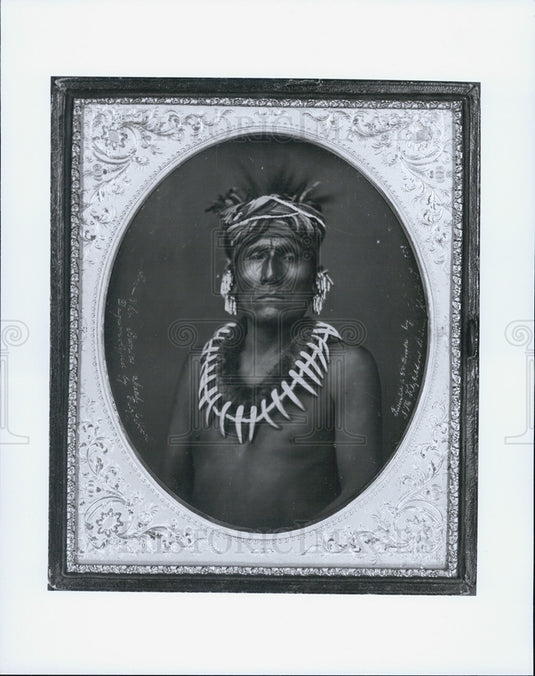1993 Press Photo "Kno-Shr, Kansas Chief", 1853 by John Fitzgibbon 1816?-82 - Historic Images