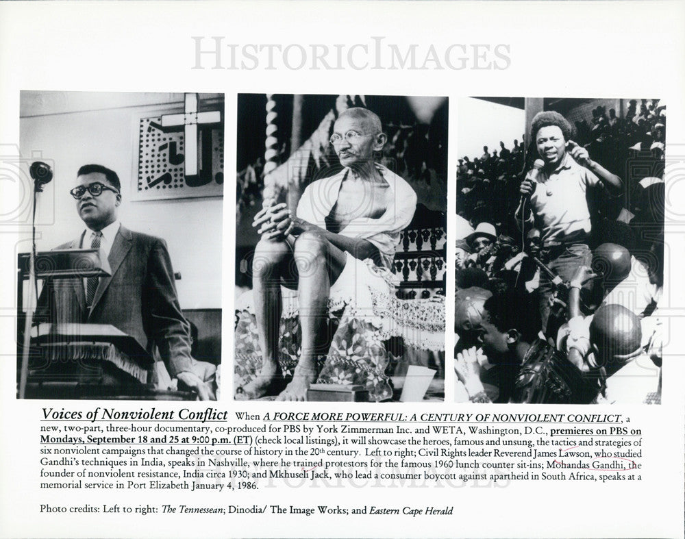 2000 Press Photo &quot;A Force More Powerful&quot; on PBS - Voices on Non-Violent Conflict - Historic Images