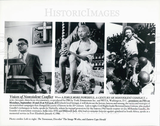2000 Press Photo "A Force More Powerful" on PBS - Voices on Non-Violent Conflict - Historic Images