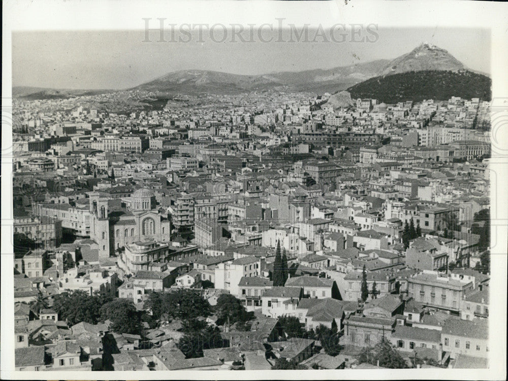 Press Photo Aerial Shot View Suburban Neighborhood Homes Scenic Town Valley - Historic Images