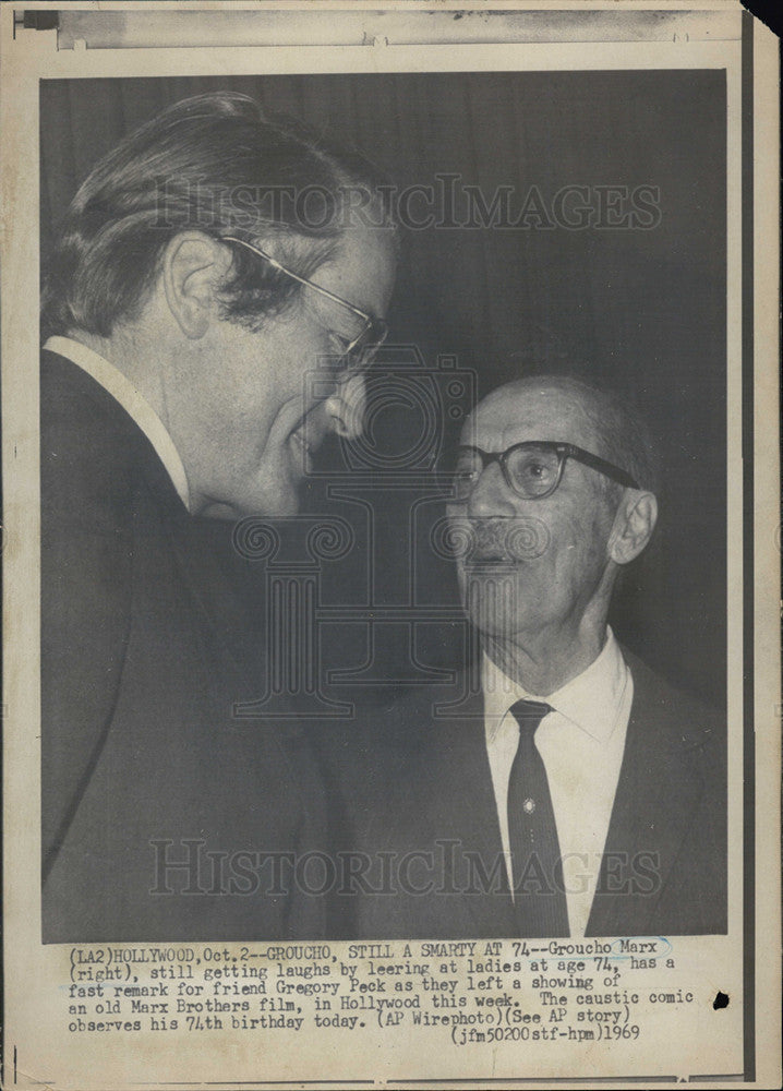 1969 Groucho Marx, Gregory Peck - Historic Images