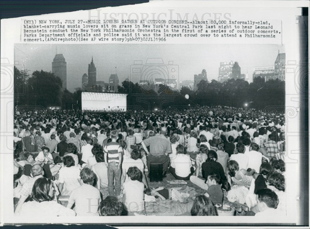 1966 NY Central Park Philharmonic Orch Press Photo - Historic Images