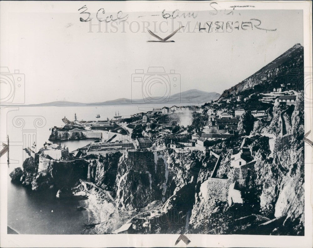 1939 Rock of Gibraltar Press Photo - Historic Images