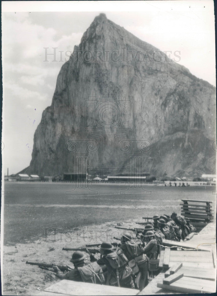 1938 Rock of Gibraltar &amp; Marines Press Photo - Historic Images