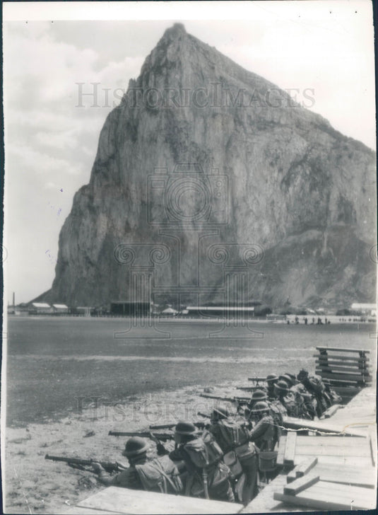 1938 Rock of Gibraltar & Marines Press Photo - Historic Images