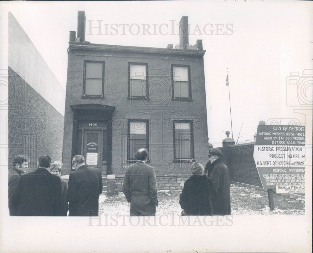 1969 Detroit History Moross House Press Photo - Historic Images