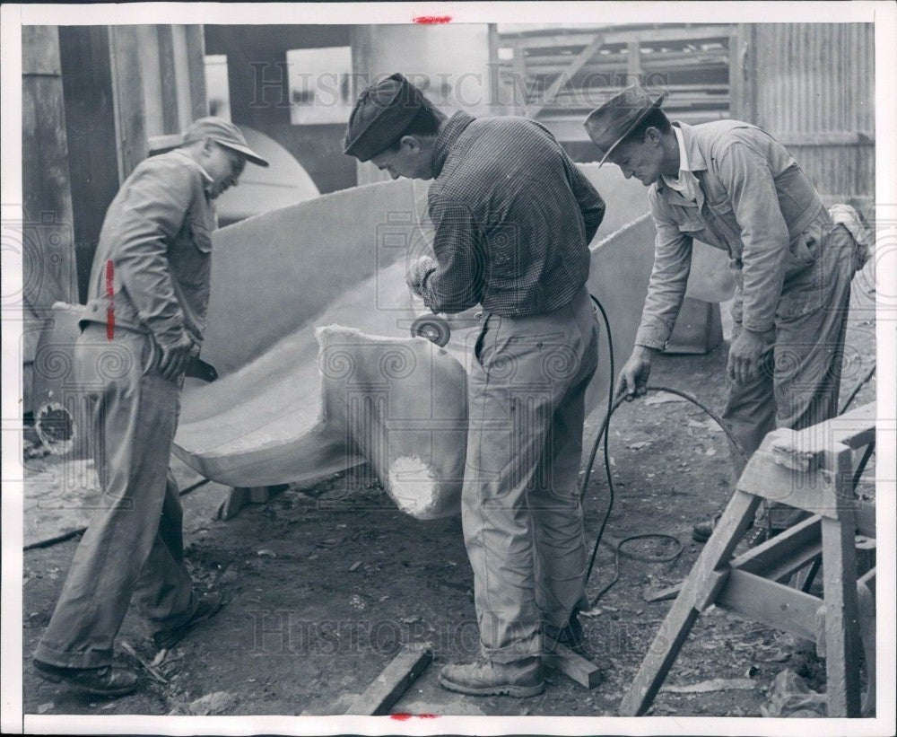 1953 US Rubber Co Auto Plastic Mold Press Photo - Historic Images