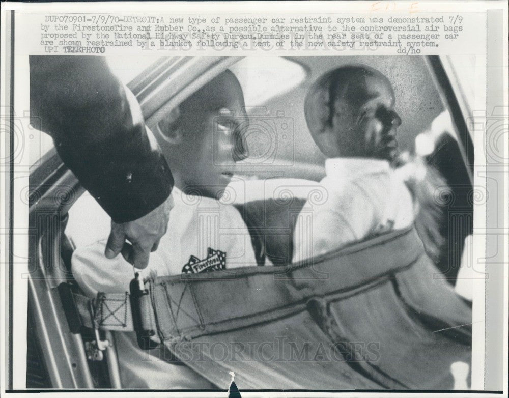 1970 Firestone Rear Car Restraint Press Photo - Historic Images