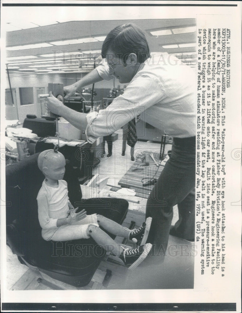 1971 Risher Body Human Simulator Press Photo - Historic Images