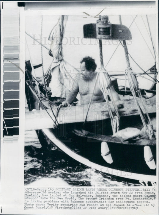 1969 Sailor Bill Verity Press Photo - Historic Images