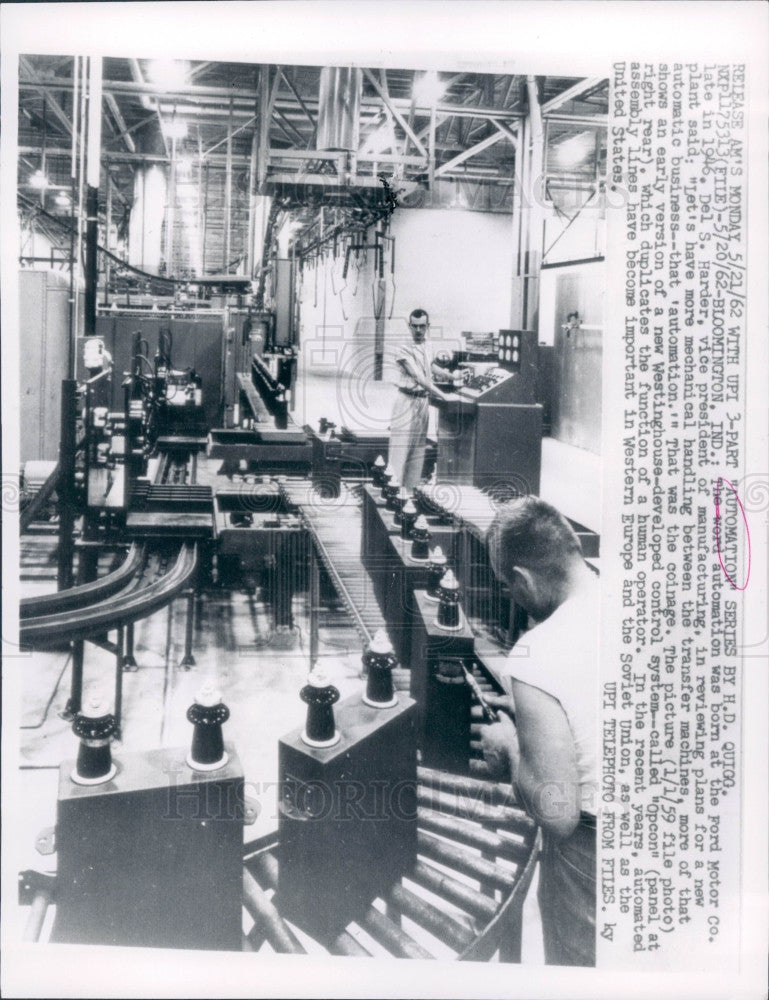 1962 Ford Motor Automation Opcon  Press Photo - Historic Images